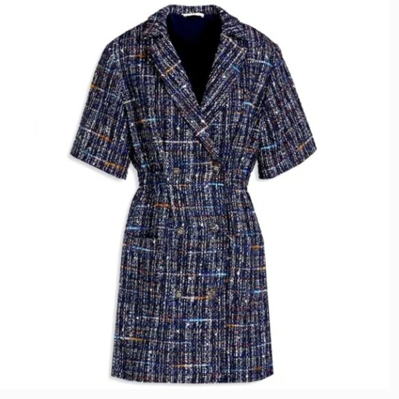Sandro Paris Alizou double-breasted bouclé-tweed mini dress FR 36/US 4 NWT - Picture 1 of 5